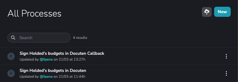 Budget signature automation processes in Holded